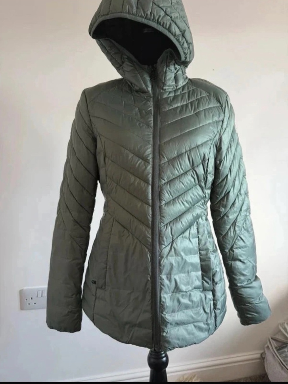 Pajar Quilted Hooded Puffer Jacket in Sage Green